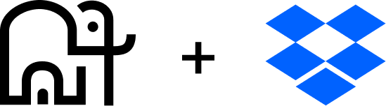 Aana and Dropbox logos